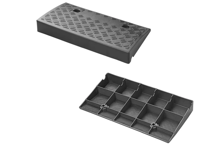 Set of two ProPlus 361570 drive-on ramps, rubber ramps 7cm, 3000kg