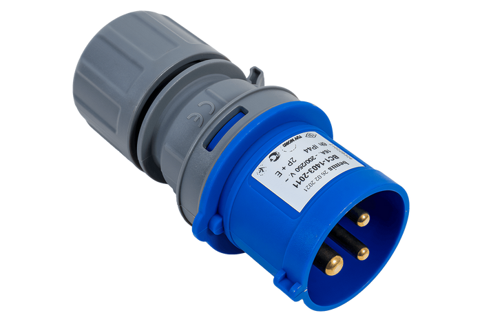 MANTES 3P electric plug, male plug, portable, 16A, 230V