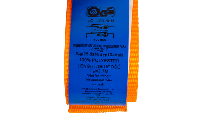 Set of four KAMAR 3m/25mm/0.8t orange transport belts with tensioner