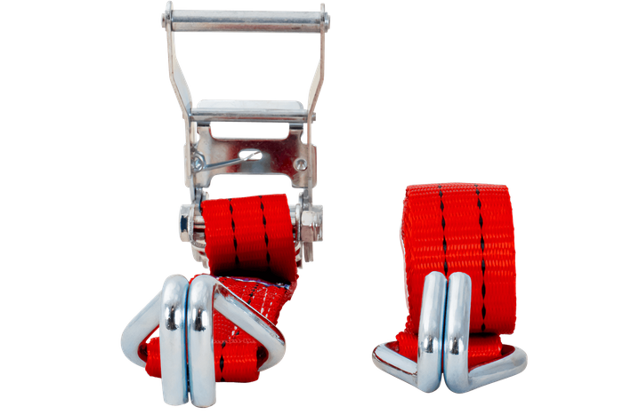 Set of four UNITRAILER 6m/35mm/2t red transport belts with tensioner