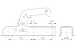 CHOOYO JD.00.53.009 ball hitch for 800kg trailer with 60mm square drawbar