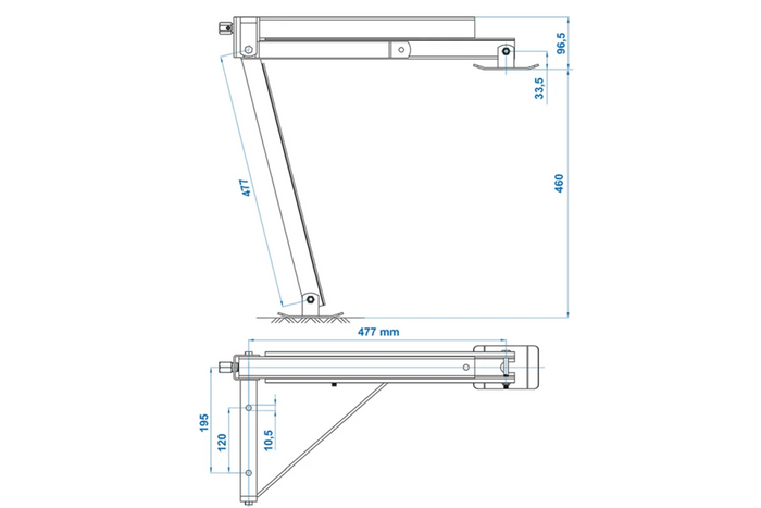 ProPlus 361510V01 extendable corner support left front/right rear side of trailer 600kg 460mm