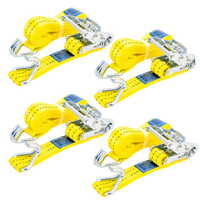 Set of four UNITRAILER 4m/35mm/2t yellow transport belts with tensioner