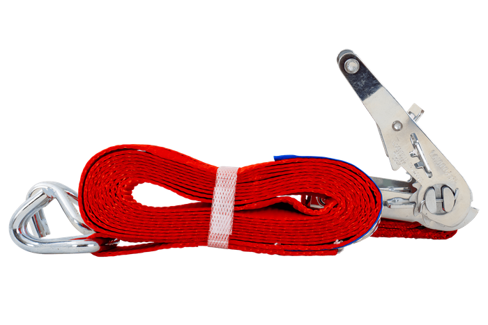 Set of four UNITRAILER 4m/35mm/2t red transport belts with tensioner