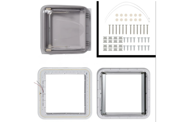 ProPlus 610905V01 camper roof window roof vent with LED lighting 400x400mm