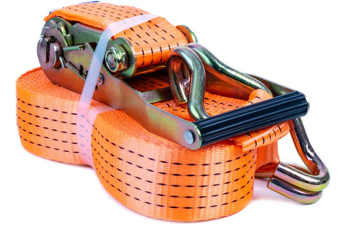 Set of four UNITRAILER 4m/50mm/5t orange transport belts with tensioner