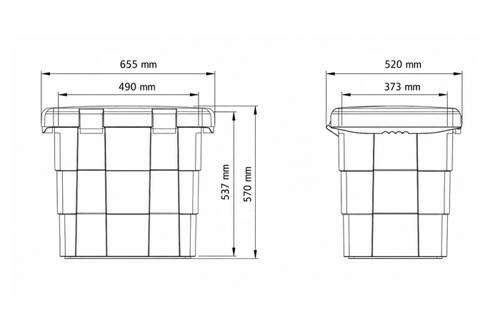 DAKEN 86004 PITBOX tool box container for sand, road salt 655x570x520mm 108.5l