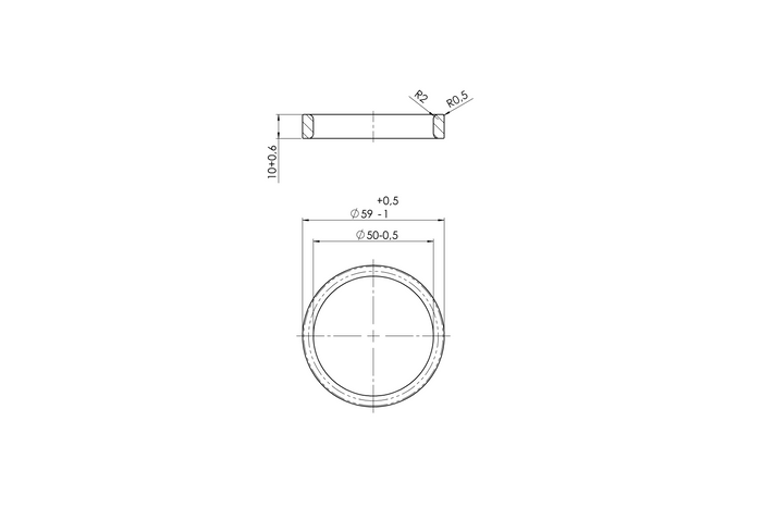 AL-KO 371372 damping ring, damping rubber for the slider of the overrun device, diameter 50mm