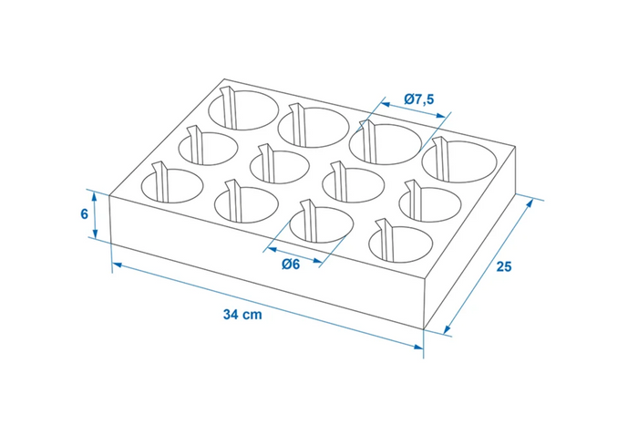 ProPlus 761472 Camper Cup and Glass Holder, Hard Foam, Holds 12 Cups