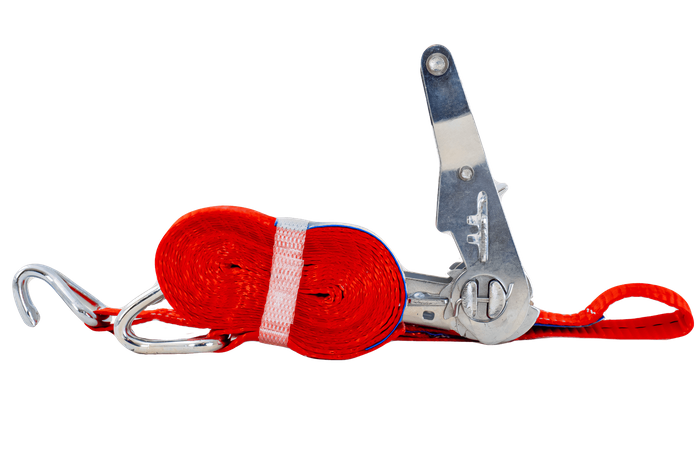 UNITRAILER 3m/25mm/1t red transport belt with tensioner
