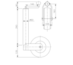 WINTERHOFF ST60-V-255SB support wheel 400kg 60mm 525-755mm