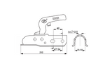 STEELPRESS ZSK-1700D+Z2 ball hitch for 1700kg trailer with 35-50mm tubular drawbar
