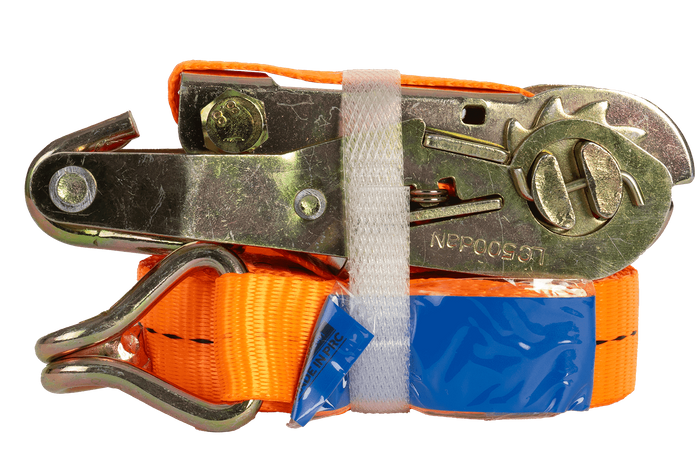 Set of four UNITRAILER 5m/25mm/1t orange transport belts with tensioner