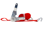 Set of four UNITRAILER 3m/25mm/1t red transport belts with tensioner