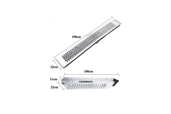 UNITRAILER ALR004B foldable ramp steel drive-on ramp for trailer 190cm 200kg