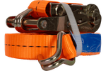 Set of four UNITRAILER 10m/25mm/1t orange transport belts with tensioner